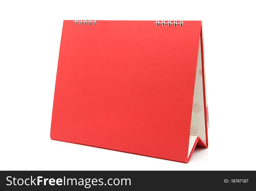 Red Blank Desktop Calendar With Isolated