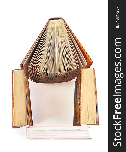 Book heap isolated on white