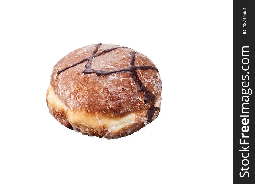 Sweet Chocolate Donut isolated on white. Sweet Chocolate Donut isolated on white