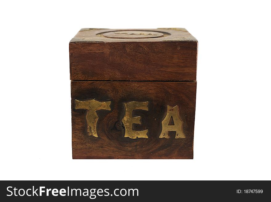 Closed wooden box of tea. Closed wooden box of tea