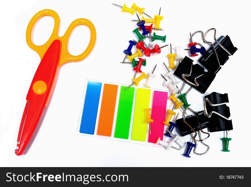 An image office objects on white background. An image office objects on white background