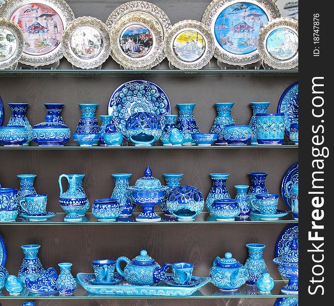 Souvenir ware at Istanbul Grand Bazaar