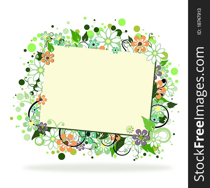 Floral illustration with space for your text. Floral illustration with space for your text.