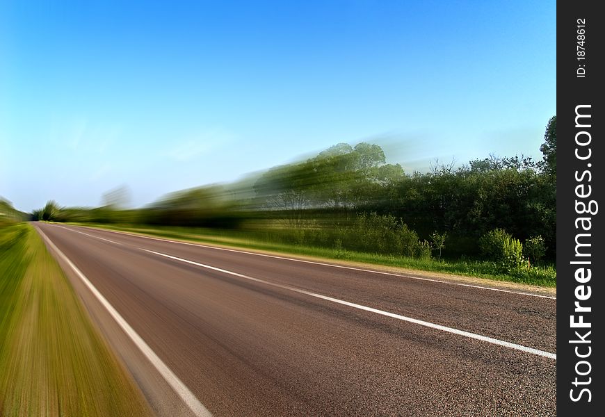 Countryside road with blue sky