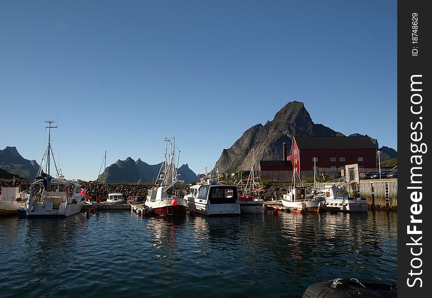 Harbor at the Lofoten Islands in Norway