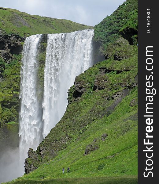 Shimmering Icelandic Waterfall