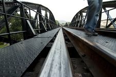 Metal Railway Bridge Royalty Free Stock Photo