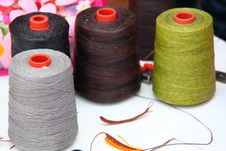 Spool Of Thread On A Background Stock Photos Spool Of Thread On A Background Stock Photos