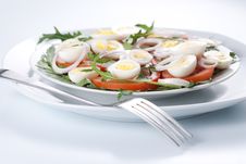 Healthy Salad With Eggs Royalty Free Stock Photos Healthy Salad With Eggs Royalty Free Stock Photos