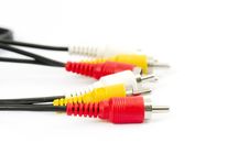 AV Cables On A White Background Stock Photography