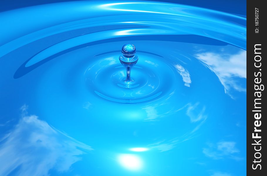 3D rendered image of water ripples.