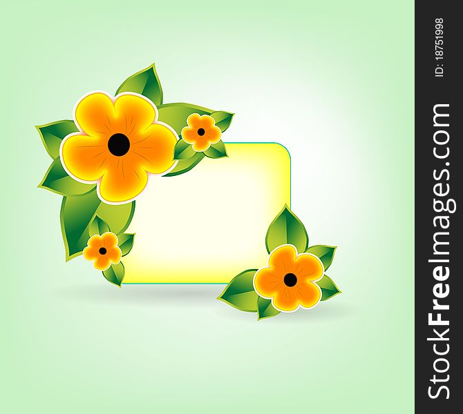 Vector banner with yellow flowers and a place for text