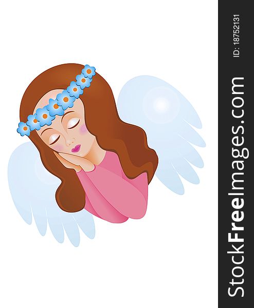 Vector illustration of sleeping angel