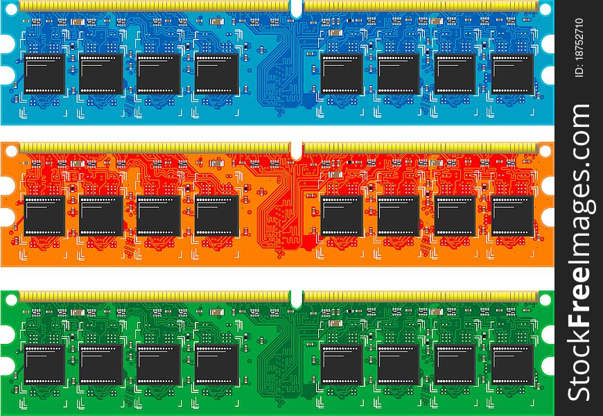 The chip of computer memory in a