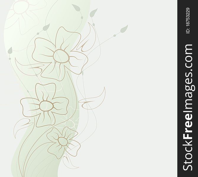 Stylized flowers on a light green background. Stylized flowers on a light green background.