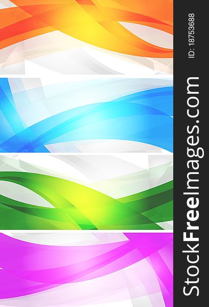Abstract banners with colourful waves. Eps 10 . Abstract banners with colourful waves. Eps 10