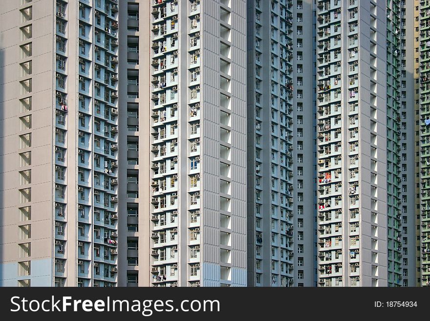 Wall of windows on a building in hong kong. Wall of windows on a building in hong kong