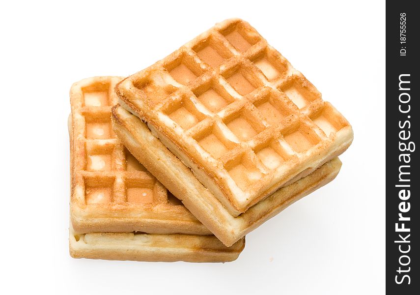 A waffle isolated on white