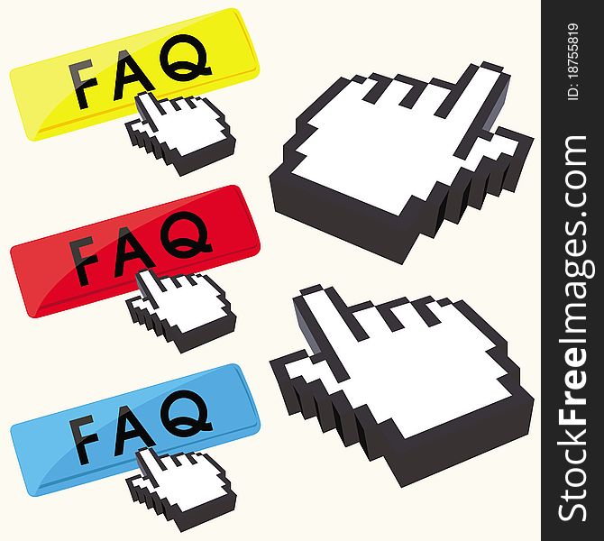 This image represents a collection of FAQ buttons. This image represents a collection of FAQ buttons