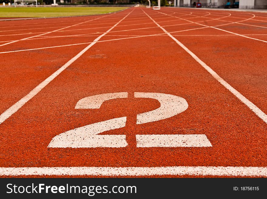 Numbers on the track is the beginning of the race. Numbers on the track is the beginning of the race