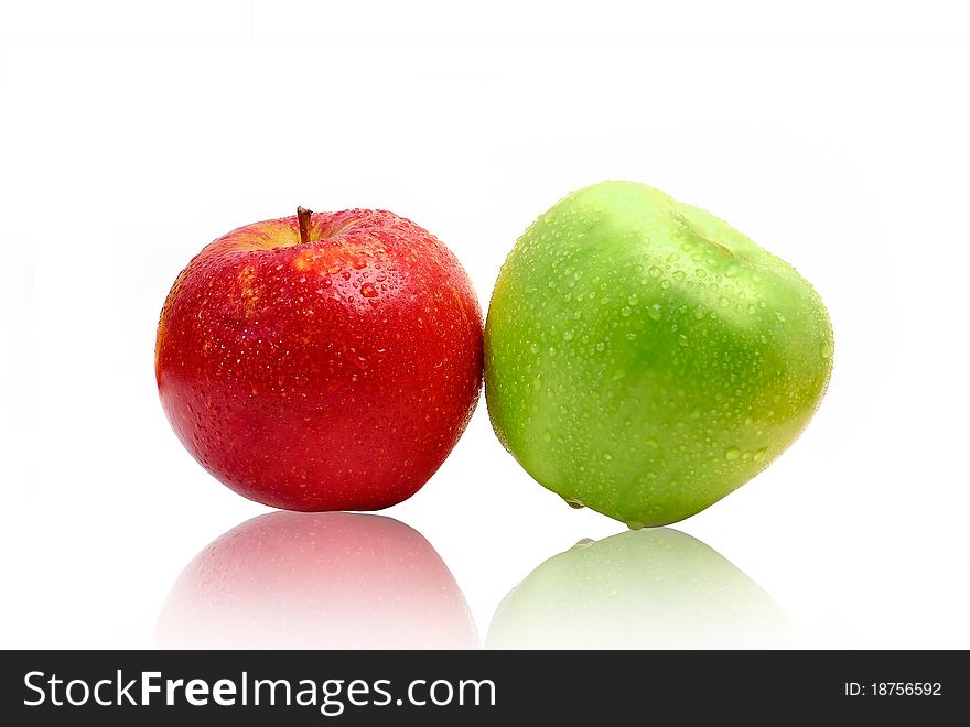 Apples on the isolated white background