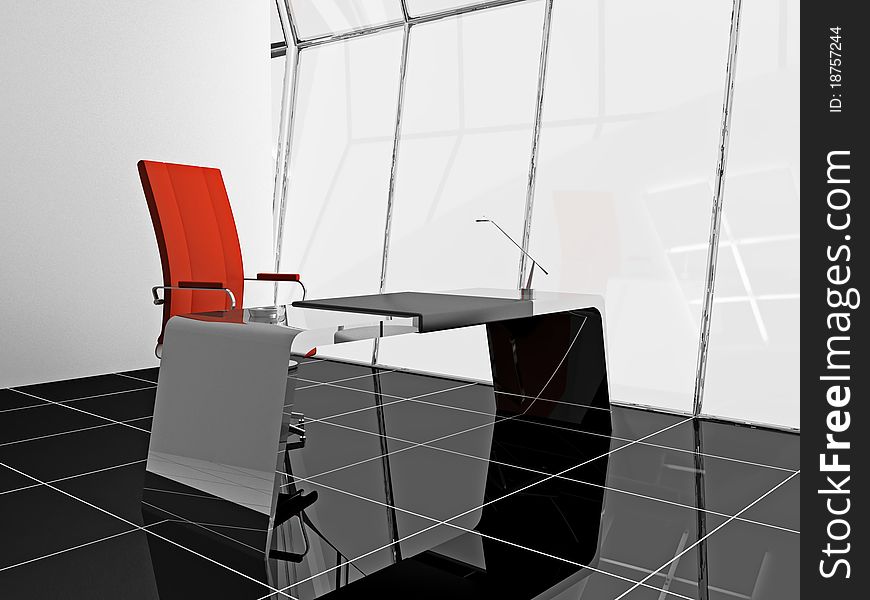 Interior of modern office 3D. Interior of modern office 3D