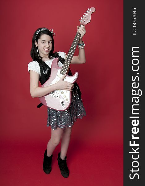 Girl Playing Electric Guitar