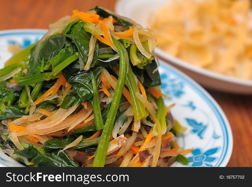 Chinese delicious green vegetable mix