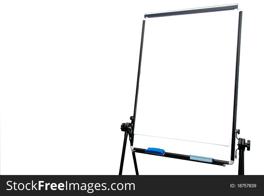 White flip chart on white background