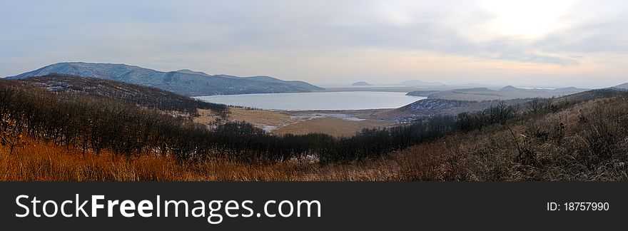 Marine National Reserve. Panorama of Lake Rodnikovoye. Marine National Reserve. Panorama of Lake Rodnikovoye.