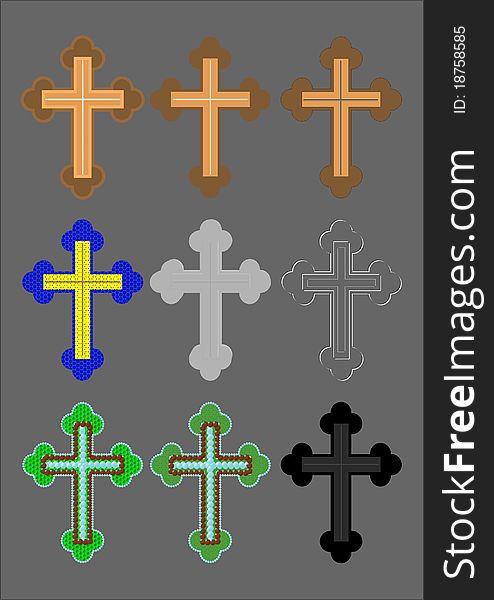 Christian cross made of different materials to finish. Christian cross made of different materials to finish.