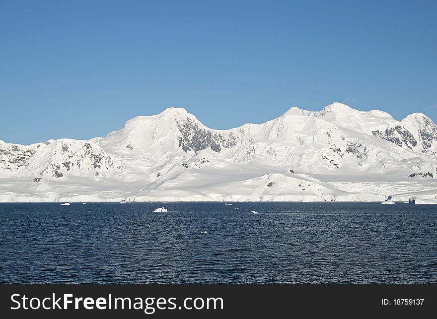 Cuverville Island in Antarctica peninsula. Cuverville Island in Antarctica peninsula