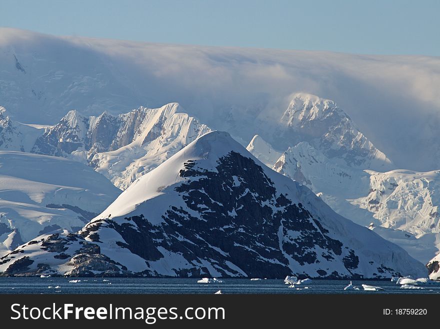 Cuverville Island in Antarctica peninsula. Cuverville Island in Antarctica peninsula