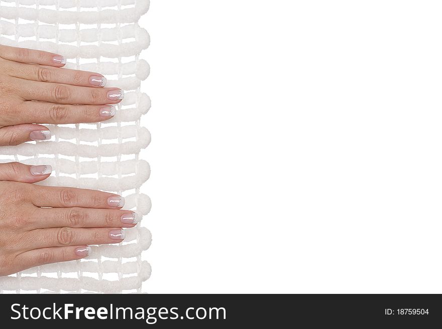 Nice hands on white background. Nice hands on white background