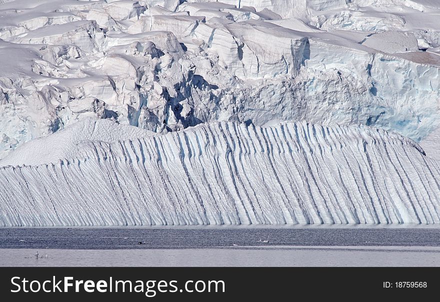 Glacier on mountain in Antarctica. Glacier on mountain in Antarctica