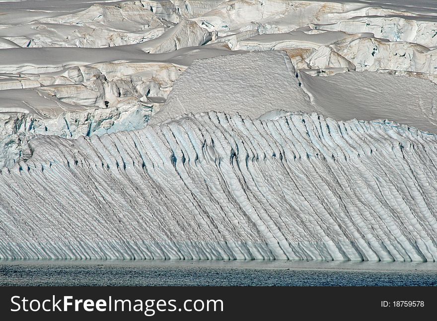 Glacier on mountain in Antarctica. Glacier on mountain in Antarctica