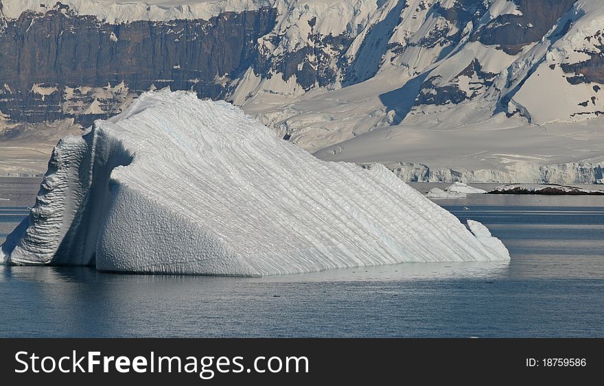 Iceberg floating in sea in Antarctica. Iceberg floating in sea in Antarctica