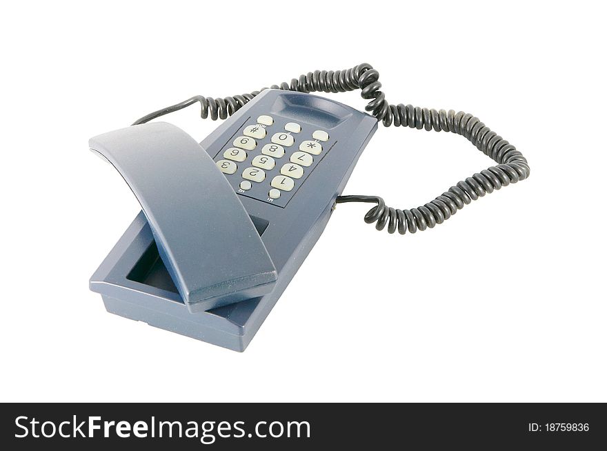 Stationary phone isolated on a white background