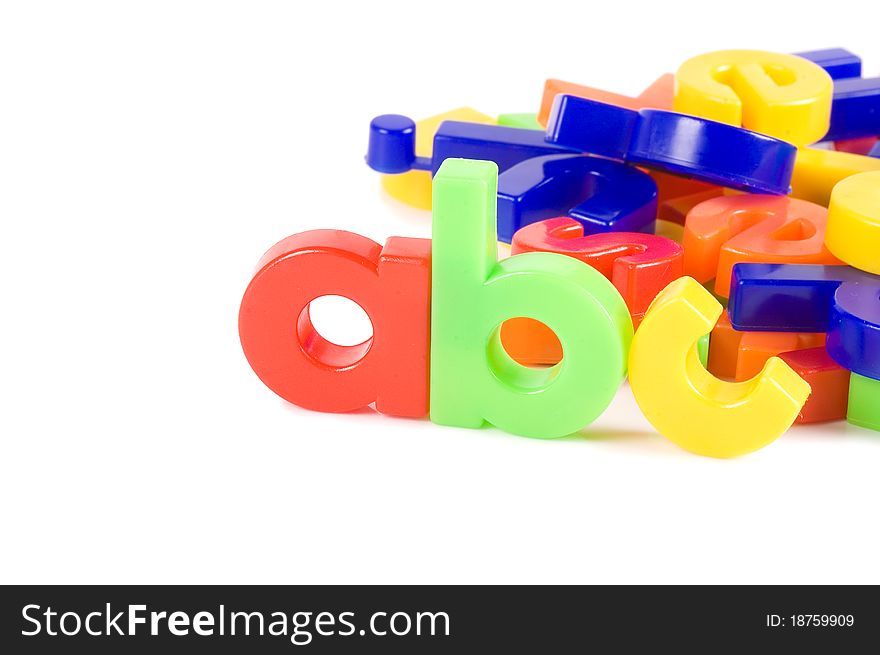 Plastic English letters isolated on white background