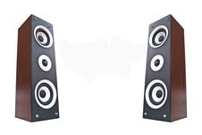 Wood Loudspeaker Isolate On The White. Royalty Free Stock Image Wood Loudspeaker Isolate On The White. Royalty Free Stock Image