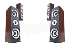Wood Loudspeaker Isolate On The White. Stock Photos Wood Loudspeaker Isolate On The White. Stock Photos