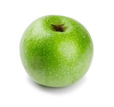 Ripe And Juicy Green Apple A Shank Downwards Royalty Free Stock Images Ripe And Juicy Green Apple A Shank Downwards Royalty Free Stock Images