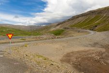 Crossroad In Mountain - Iceland Royalty Free Stock Image Crossroad In Mountain - Iceland Royalty Free Stock Image