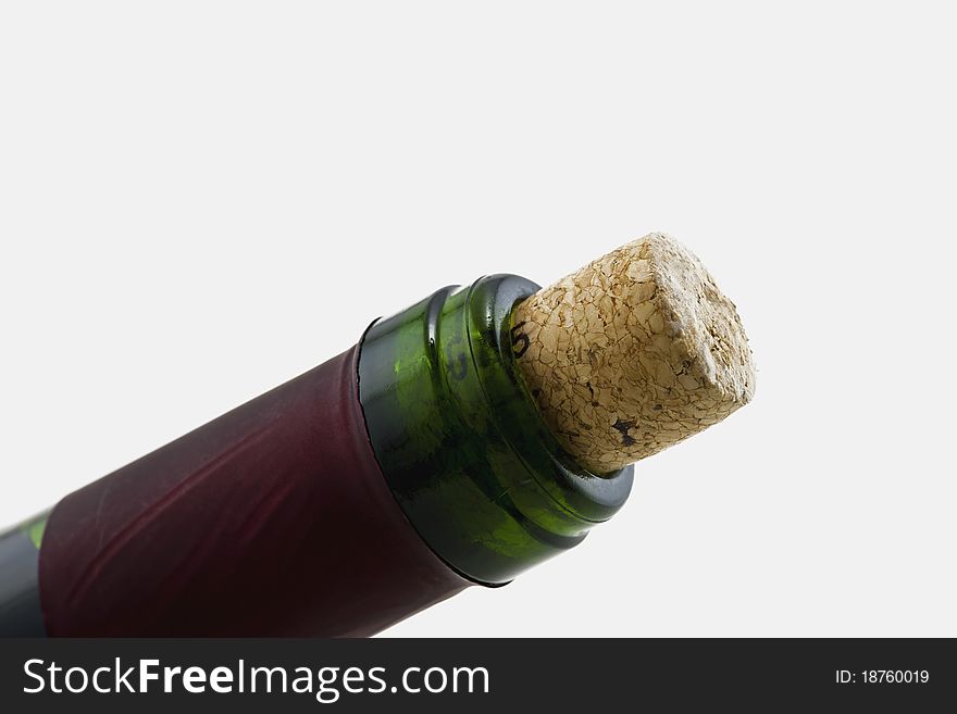 Bottleneck of a bottle of wine with cork