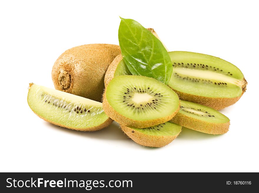 Fresh kiwi isolated on white background