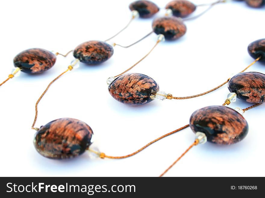 Necklace isolated on white background.