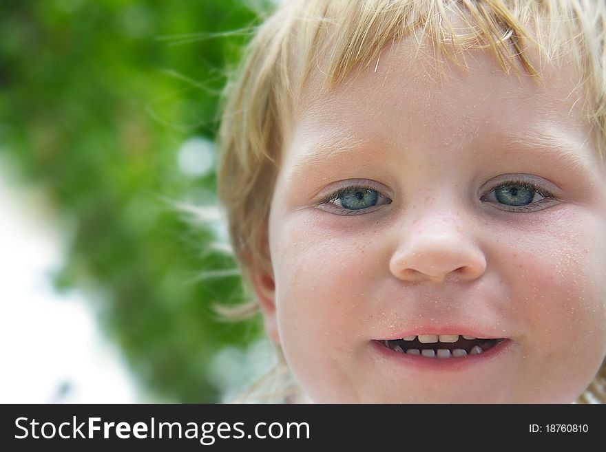 Child portrait on natural background