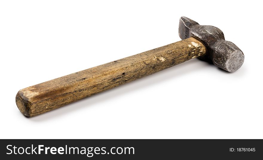 Old shabby working hammer of handwork