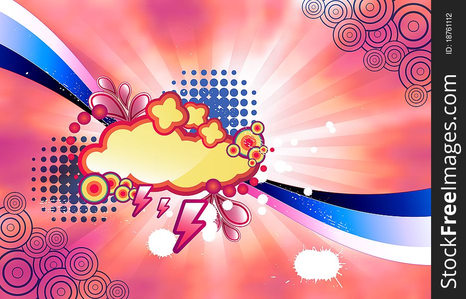 Abstract colorful illustration of a variety of graphical elements