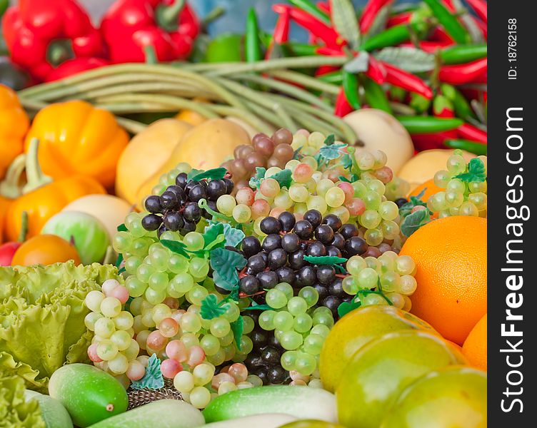 Variety of fruits and vegetables in vivid color. Variety of fruits and vegetables in vivid color.